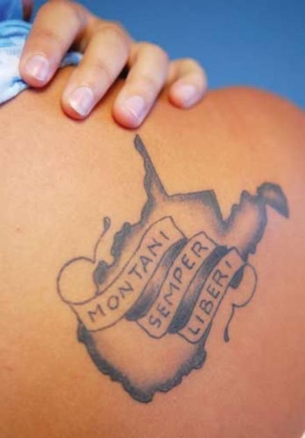 West Virginia Tattoo, Virginia Tattoo, John Denver Songs, Seneca Rocks, State Tattoos, Miami Ink, Marshall University, Plant Tattoo, West Virginia University