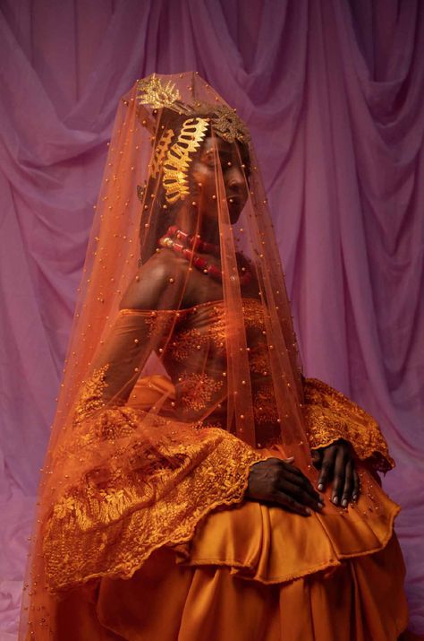 Regal Portrait, Nigerian Bride, Oh My Goddess, Orange Aesthetic, Poses References, Vogue Italia, Black Excellence, Black Queen, Photography Inspo