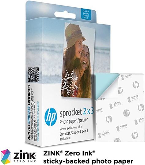 HP Sprocket 2x3" Premium Zink Sticky Back Photo Paper (100 Sheets) Compatible with HP Sprocket Photo Printers, Original Version. Sprocket Printer, Hp Sprocket Printer, Hp Sprocket Photo Printer, Hp Sprocket, Portable Photo Printer, Back Photo, Technology Photos, Photo Stickers, Instant Photos