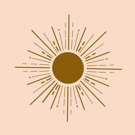 Sun Motif Design, Sun Rays Illustration, Sun Pattern Design, Sun Symbol Design, Sun Design Graphics, Sunshine Logo Design, Sunlight Logo, Sun Line Drawing, Sun Drawing Design