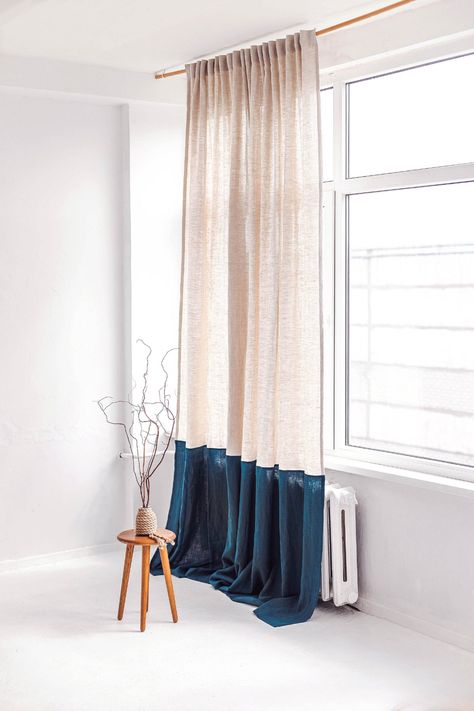 Two Tone Curtains, Extra Wide Curtains, Scandinavian Curtains, Curtain Alternatives, Bedroom Linen, Natural Curtains, Kids Room Curtains, Curtain Bedroom, Wide Curtains