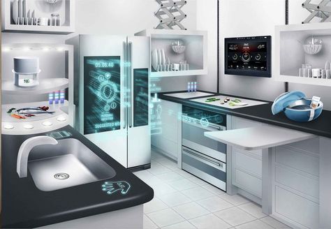 The Five Smartest Kitchen Appliances Money Can Buy Futuristic Kitchen Design, Dapur Ikea, Futuristic Kitchen, High Tech Kitchen, Kitchen Tech, Kitchen Technology, Outdoor Kitchen Appliances, Future Kitchen, Astuces Diy