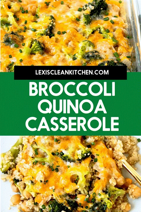 This homemade Broccoli Quinoa Casserole is a healthy, nutrient-dense and so delicious. Made with just a few minimal ingredients, this casserole is optionally dairy-free, vegan and it's freezer-friendly. Put this on your must make list! Broccoli Quinoa Casserole, Broccoli Quinoa, Quinoa Recipes Easy, Inflammation Recipes, Quinoa Recipes Healthy, Quinoa Casserole, Lexi's Clean Kitchen, Healthy Broccoli, Kid Recipes