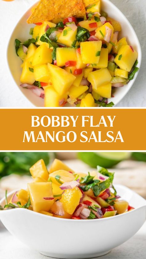 Bobby Flay Mango Salsa White Fish With Mango Salsa, Mango Cilantro Salsa, Mango Salsa Recipe Easy, Mango Salsa Recipe Fish, Fresh Mango Salsa Recipe, Mango Salsa Recipe, Fresh Mango Salsa, Bobby Flay Recipes, Cilantro Salsa