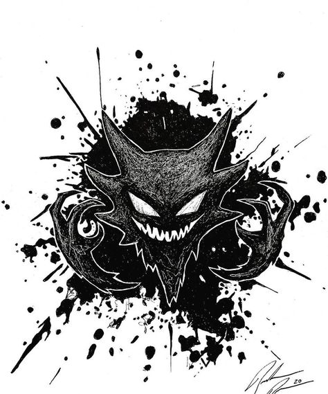 Gengar Tattoo, Haunter Pokemon, Boxing Tattoos, Gamer Tattoos, Gengar Pokemon, Skull Sleeve Tattoos, Batman Tattoo, Pokemon Sketch, Dark Purple Wallpaper