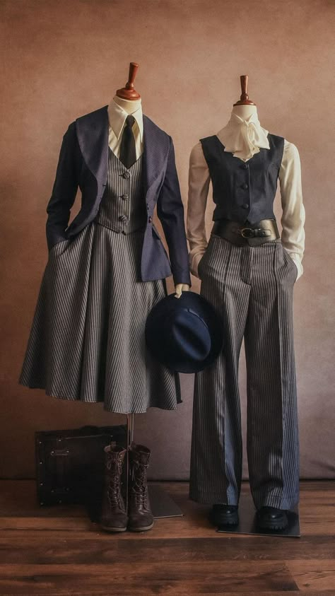 How To Design Outfits, Clothing For Characters, Models Outfits Fashion, Women Suit Outfits Casual, Classical Outfits For Women, Woman In A Suit Drawing, Victorian Academia Outfits, Dark Academia Suits Women, Cool Woman Outfit