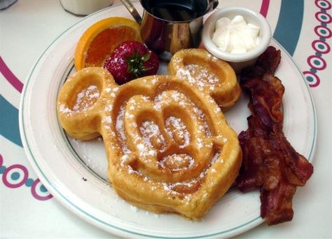 Mickey Mouse Pancakes!.... we have a mickey waffle maker so when i was little we use to have these all the time so cool Mickey Pancakes, Malted Waffle Recipe, Mickey Mouse Pancakes, Mickey Waffle, Mickey Waffles, Dining Plan, Disneyland Food, Florida Food, Ways To Eat Healthy