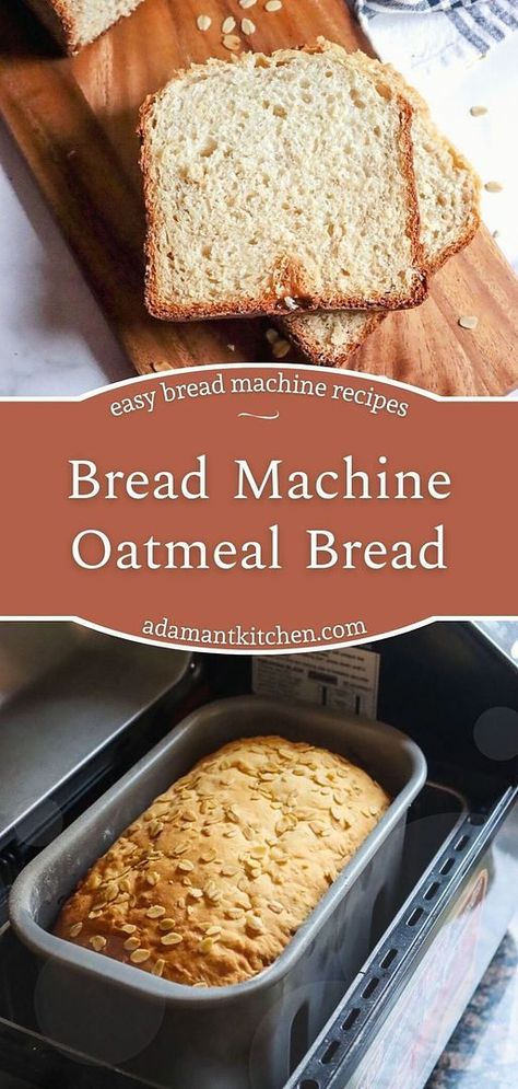 Embrace the flavors of oat sandwich bread with maple syrup using our specialized bread machine oatmeal vbread guide. Perfect for those who enjoy easy bread machine recipes, you're guaranteed a hearty sandwich bread with just the right amount of sweetness. Whether you're craving a slice of toast for breakfast or a side to your soup at dinner, this bread is a delightful choice. Find more easy bread recipes, healthy baking recipes, and easy bread machine recipes at adamantkitchen.com. Oat Bread Bread Machine, Honey Oat Bread Recipe Bread Machine, Bread Machine Nut Bread, Oatmeal Molasses Bread Machine Recipes, Bread Maker Oatmeal Bread, Instant Yeast Bread Machine Recipe, Oat Bread Recipe For Bread Machine, Clean Bread Machine Recipes, Hearty Bread Machine Recipes