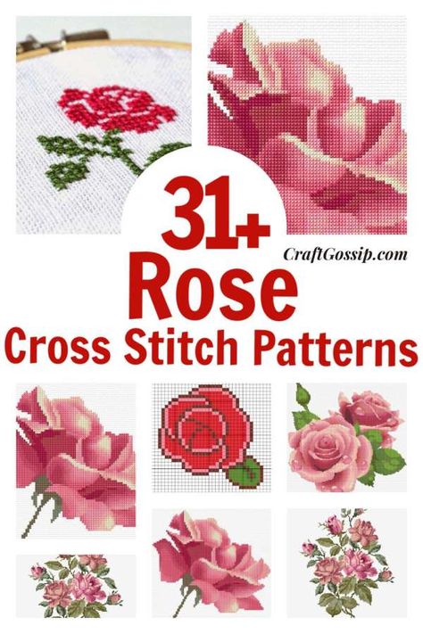 This roundup is for 31 Cross stitch patterns that only focus on Roses. Traditional garden style rose bloom charts are very popular so limiting this list to 31 was quite hard. Though if you find a great Cross stitch Read More ... Counted Cross Stitch Patterns Free, Rose Cross Stitch, Pretty Cross Stitch, Traditional Rose, Rose Cross Stitch Pattern, Free Cross Stitch Charts, Unique Cross Stitch, Cross Stitch Tutorial, Floral Cross Stitch Pattern