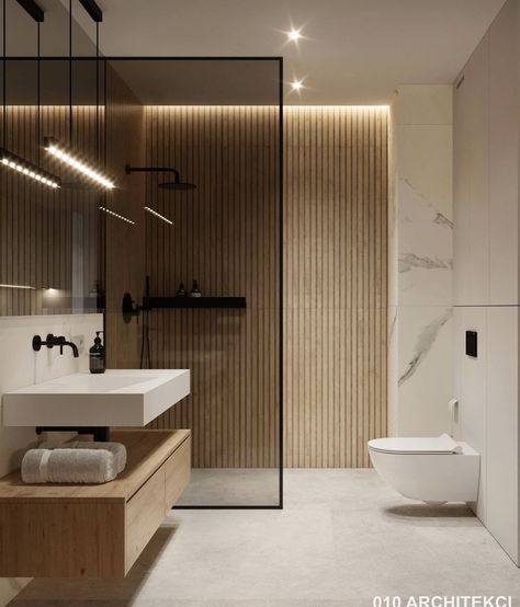 Modern Bathroom Tile, Bathroom Inspiration Modern, Contemporary Bathroom Designs, Washroom Design, Bathroom Redesign, Bathroom Design Inspiration, Bathroom Design Decor, Chic Bathrooms, Bathroom Inspiration Decor