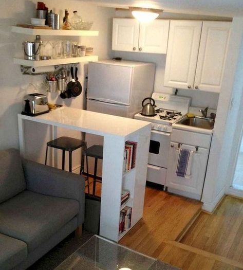 Apartment Therapy Small Spaces, Studio Apartment Kitchen, Apartment Remodel, Small Apartment Kitchen, Living Room Dining Room Combo, First Apartment Decorating, Deco Studio, Small Studio Apartment, Decor Studio