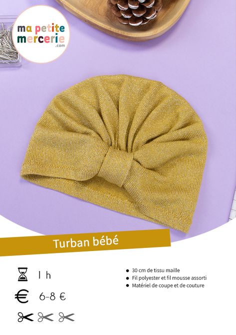 Tuto couture facile : turban bébé 6-12 mois - patron gratuit Turban Diy, Crochet Turban, Couture Bb, Baby Couture, Baby #5, Kids Couture, Couture Sewing, Diy Couture, Sewing For Kids