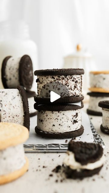 Holly Jade on Instagram: "OREO ICE-CREAM SANDWICHES🍦 YAY or NAY? Who wants one? Follow @thelittleblogofvegan for the best vegan recipes! 

ONLY 3 SIMPLE INGREDIENTS NEEDED to make these No-Churn, Vegan Ice-Cream Sandwiches! 🤤 A creamy Oreo ice-cream is sandwiched with Oreo cookies! Perfect for Summer, easy to make, free from egg & dairy!! You’ll LOVE them! 

• Get the recipe on my website: thelittleblogofvegan.com 
Type ‘Oreo Ice-Cream Sandwich’ in the search bar of my site! 

#icecreamsandwich #oreo #easyrecipes #nobake #oreoicecream #icecream" Ice Cream Sandwich Bar, Oreo Ice Cream Sandwich, Cookie Ice Cream Sandwiches, Recipes Only, Oreo Ice Cream, Sandwich Bar, Ice Cream Cookie Sandwich, Yay Or Nay, Cream Sandwich