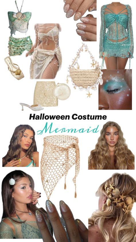 Mermaid Costume Ideas, Halloween Mermaid Costume, Belle Halloween, Halloween Mermaid, Mermaid Halloween Costumes, Pretty Halloween Costumes, Mermaid Halloween, Duo Halloween Costumes, Halloween Party Outfits