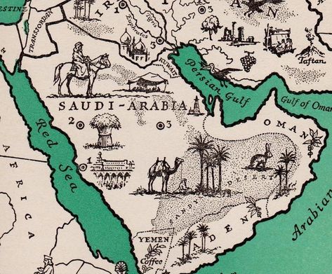 1940's ARABIA Picture Map of Saudi Arabia Print Map of | Etsy | Map ... Map Of Iran, Map Gallery Wall, Ksa Saudi Arabia, National Day Saudi, Saudi Arabia Culture, Saudi Arabia Flag, Happy National Day, طابع بريدي, Asia Map