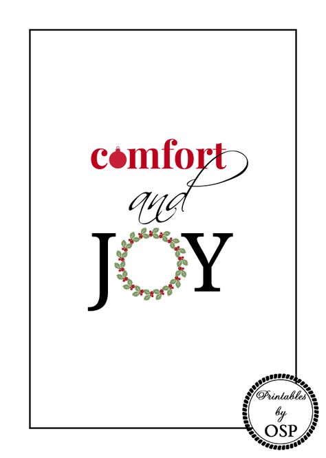 Free Christmas Printable Comfort and Joy Diy Christmas Wall Art, Free Christmas Printable, Diy Christmas Wall, Printable Advent Calendar, Sutton Place, Holiday Wall Art, Garden Chair, Free Christmas Printables, Printable Bible Verses