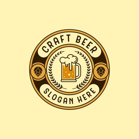 Beer Slogans, Craft Beer Logo, Beer Logo Design, Brewery Logo, Beer Logo, Vintage Logo Design, Vintage Beer, Tattoos Ideas, Mead