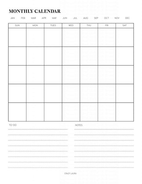 Looking for a clean and simple way to get organized for the upcoming month? Check out this simple monthly overview calendar printable that comes with two versions! Good Notes Monthly Planner, Monthly Study Planner, Monthly Overview Planner, Month Chart, Monthly Planner 2023, Monthly To Do List, Month Overview, Study Schedule Template, Free Monthly Calendar