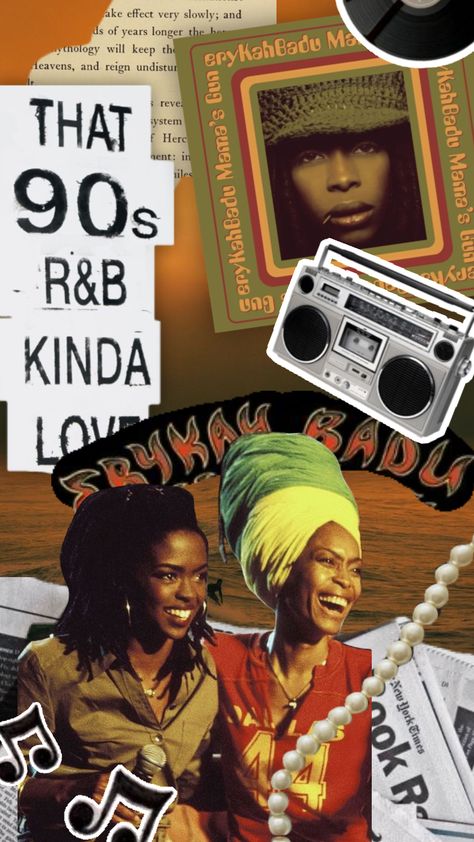 #erykahbadu #laurynhill #rnb #music #90smusic R B Music Aesthetic, R&b Poster Design, 90s Rnb Wallpaper, Old Rnb Aesthetic, R&b Party, R&b Poster, Rnb Wallpaper Aesthetic, Rnb Vibes Aesthetic, 90s Rnb Aesthetic Wallpaper