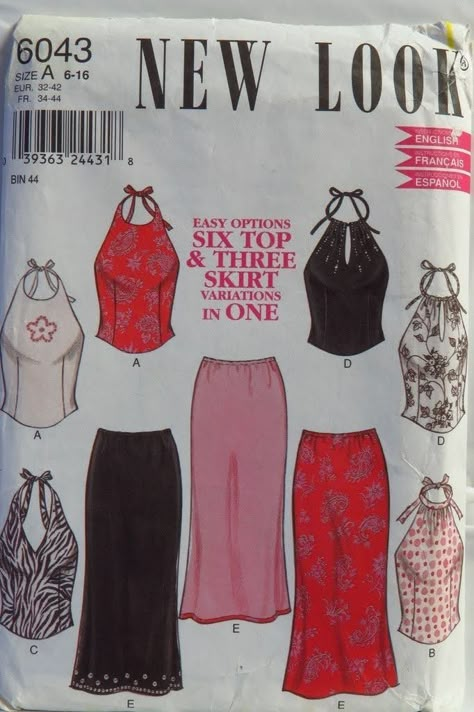 New Look Patterns, 2000s Fashion Outfits, Fashion Catalogue, Diy Sewing Clothes, Halter Tops, Moda Vintage, Look Vintage, 2000s Fashion, Mode Vintage