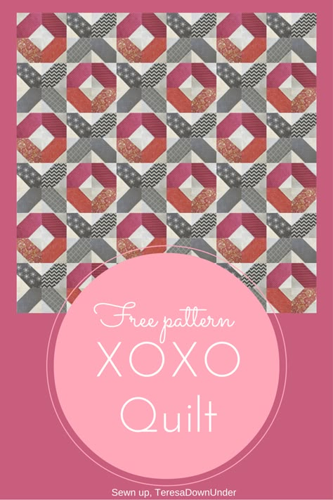 Let's call this block and quilt XOXO. It's one of the blocks I made for my Road to Tennessee block post. This is a beginner block and quilt. Use your favourite pinks to make this quilt for Valentin... Hugs And Kisses Quilt Pattern Free, X And O Quilt, Pink Quilt Patterns, Hugs And Kisses Quilt, Valentine Quilts, History Of Quilting, Heart Quilts, Heart Quilt Pattern, Baby Quilt Ideas