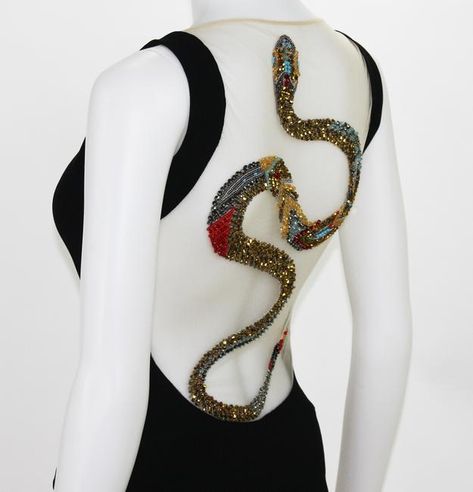 Haute Couture, Couture, Snake Inspired Fashion, Snake Clothing, Snake Clothes, Snake Costume, Snake Fashion, Slytherin Fashion, Figure Skating Competition Dresses