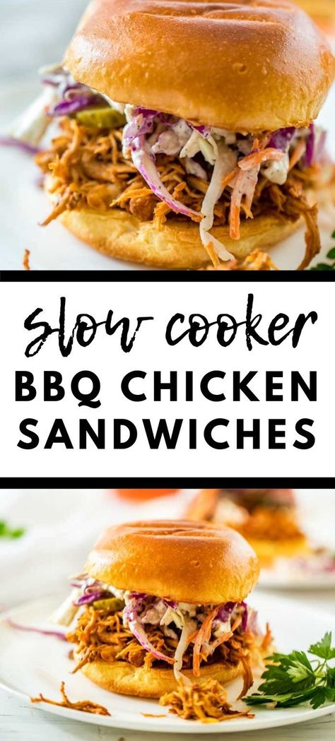 Bbq Chicken Sandwich Recipes, Bbq Chicken Sandwiches, Chicken Sandwich Recipe, Pulled Chicken Sandwiches, Shredded Bbq Chicken, Quick Pasta Dishes, Grill Sandwich, Bbq Chicken Sandwich, Slow Cooker Bbq Chicken