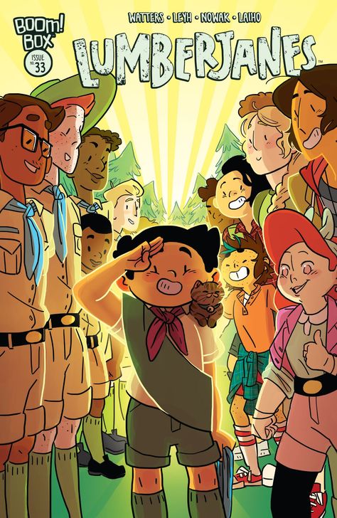 Lumberjanes #33 Barney is officially a Lumberjane and it has come time for them to say goodbye to their friends at the Scouting Lads...but will a simple day ever stay simple in these woods? Gotham Academy, Queer Books, Indie Comic, To Say Goodbye, Art Style Inspiration, Digital Comic, Dnd Characters, Volume 1, Say Goodbye