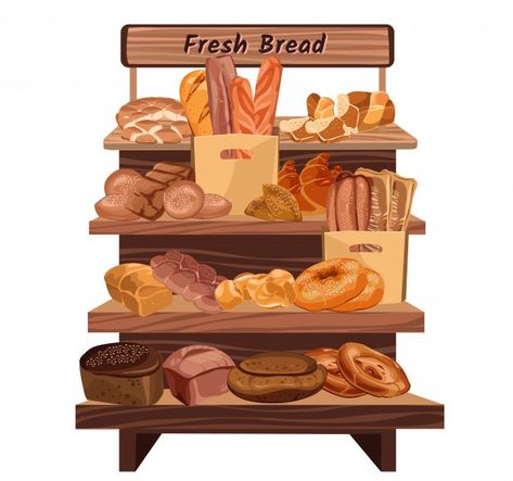 Bread Icon, Vintage Bakery, Bread Shop, Bakery Menu, 귀여운 음식 그림, Sweet Buns, Best Bakery, Bakery Design, Shop Illustration