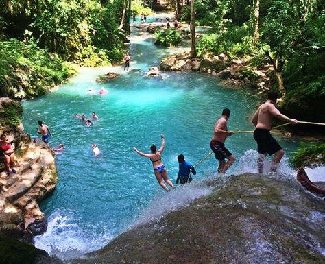 Irie Blue Hole Ocho Rios tour - Explore the Blue Hole (Island Gully Falls) hidden in the rainforest gorge of Jamaica. Birthday Jamaica, Blue Hole Jamaica, Cliff Jump, Falmouth Jamaica, Jamaica Honeymoon, Ocho Rios Jamaica, Kingston Jamaica, Blue Hole, Ocho Rios