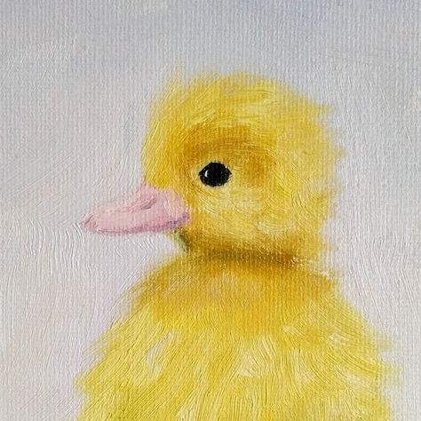 Duckling Painting, Chick Painting, Duck Painting, Animal Paintings Acrylic, Diy Canvas Art Easy, Easter Paintings, Large Canvas Painting, Artwork On Canvas, Bird Artwork