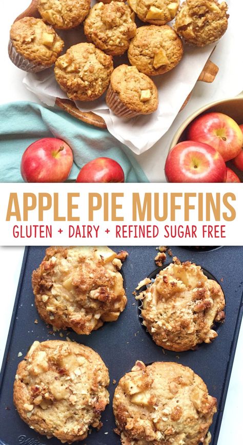 Healthy Gluten Free Muffins Clean Eating, Gluten Free Dairy Free Apple Muffins, Apple Bread Dairy Free, Dairy Free Healthy Muffins, Healthy Gluten Free Apple Recipes, Apple Chunk Muffins, Low Fodmap Breakfast Muffins, Fall Apple Recipes Gluten Free, Healthy Gluten Free Apple Muffins