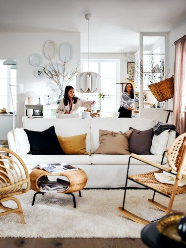 Whether you're working with a small square footage or have some flexibility to move around, there are a few key elements that can help you up the cozy factor at home. We rounded up some of our fave design ideas from IKEA's site for inspiration. #hunkerhome #ikea #ikeacozy #cozyhomedecor #cozyhomeideas #cozyhomedecor Ikea Rooms, Ikea Interior, Dressing Table Design, Open Concept Living Room, Sofa Frame, Ikea Family, Glass Cabinet Doors, Cozy Decor, Slow Food