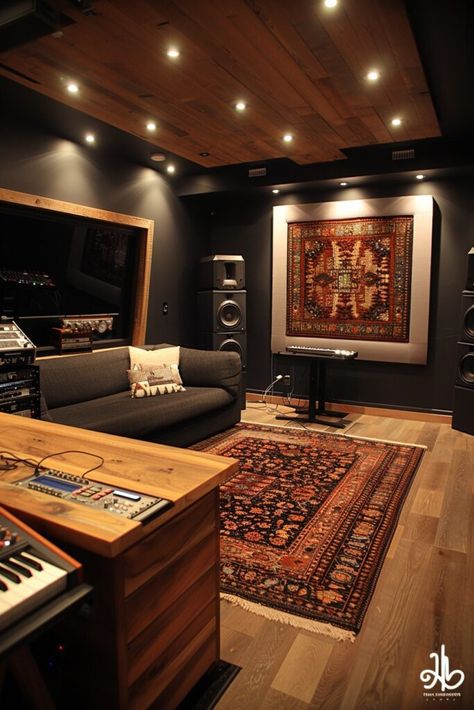 Recording Studio Lighting Ideas, Musician House Design, Recording Studio Design Professional, Podcast Studio Design Home, Music Room Ideas Home Studio, Audio Room Design, Music Studio Room Design, Music Studio Lighting, Sound Studio Design