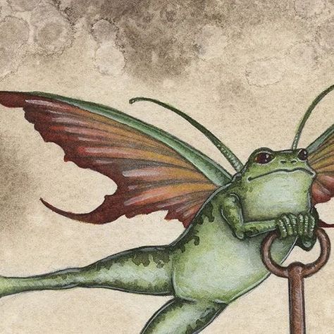 Amy Brown Art on Instagram: "The Secret Life of Frogs #fairyfrog #frog #magicfrog #antiquekey #flying" Flying Frog, Amy Brown Art, Amy Brown, Antique Keys, Brown Art, Secret Life, Frogs, The Secret, Black And Grey