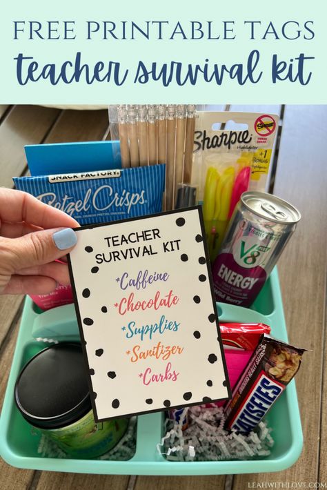 Preschool Teacher Gifts Beginning Of Year, Teacher Bag Gift Ideas, Back To School Teacher Emergency Kit, Teacher Survivor Kit, Teacher End Of Year Survival Kit, First Week Survival Kit For Teachers, New Teacher Teammate Gift, First Day Of School Present For Teacher, Survived First Week Of School Teachers