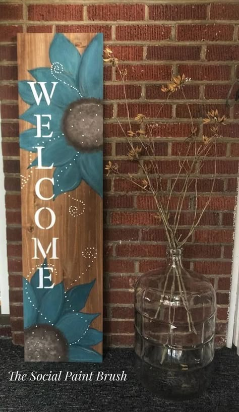 فن الرسم بالمسامير, Porch Boards, Porch Leaners, Welcome Signs Front Door, Door Signs Diy, Welcome Boards, Wooden Welcome Signs, Porch Welcome Sign, Signs Diy