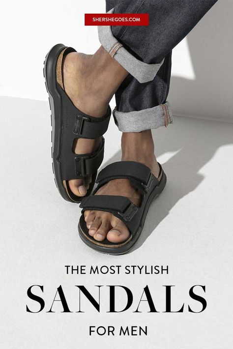 Breaking news. Men have feet. And sometimes they like to show them! Keep it cool, classy, and comfortable with the best sandals for men!  #sandals #menssandals  sandals, sandals for men, sandals for men style, sandals for men casual, best beach sandals men's, best men's leather sandals, best men's outdoor sandals, best men's sandals, best men's slide sandals, best men's sport sandals, best men's walking sandals, best sandals for men, most stylish sandals for men Mens Summer Sandals, Men’s Sandals 2023, Men Summer Sandals, Men In Sandals, Men’s Leather Sandals, Hiking Sandals Men, Beach Sandals Men, Beach Shoes For Men, Men’s Summer Shoes 2023