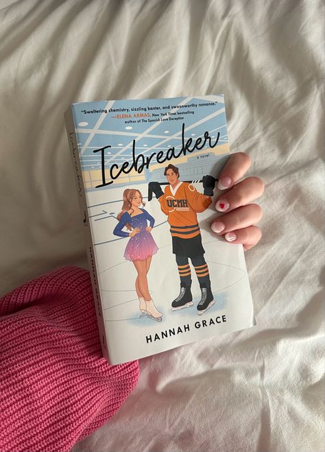 Pink sweater and heart nails, holding “Icebreaker” by Hannah Grace. Romcom Books, Hannah Grace, Fiction Books Worth Reading, Fantasy Books To Read, Unread Books, Recommended Books To Read, Inspirational Books To Read, Book Nerd Problems, Top Books To Read