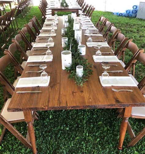 Card Table And Chairs, Wood Folding Chair, Niagara Region, High Top Tables, Crossback Chairs, Harvest Table, Banquet Tables, Solid Wood Table, Fall Party