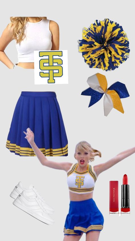 shake it off cheerleader outfit #taylorswift Eras Tour Outfits Cheerleader, Shake It Off Outfits, Shake It Off Cheerleader, Shake It Off Taylor Swift, Swift Party, Cheerleader Outfit, Taylor Swift Party, Tour Outfits, Cheerleading Outfits