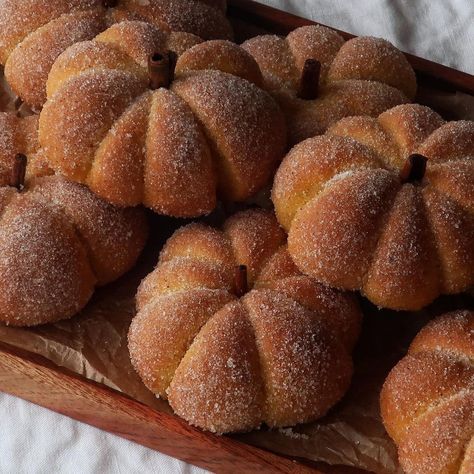 Pumpkin Buns, Fall Baking, Cinnamon Sugar, Pretty Food, Aesthetic Food, Fall Recipes, Buns, Cooking And Baking, Love Food