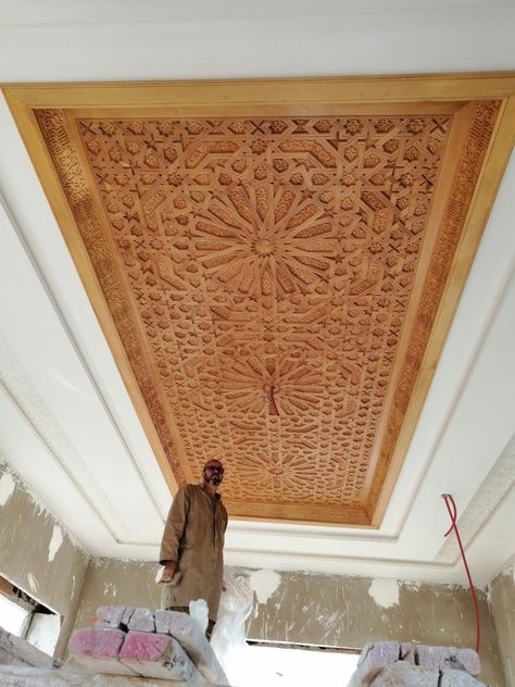 #ceilinglights #design 
#ceilingdecoration #renovation

 #ceilingfans #vaultedceiling 
#homestyle #lighting #stretchceilings Moroccan Ceiling Design, Light Design For Living Room, Ceiling Interior Design, Morocco House, Ceiling Interior, Living Room Gold, Wooden Ceiling Design, Moroccan Style Interior, Design Marocain