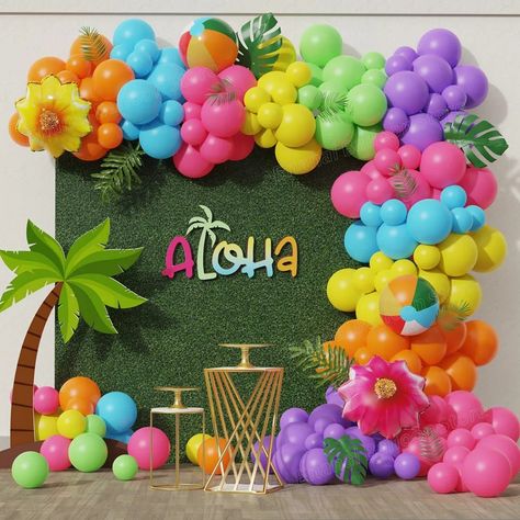 Hawaiian Beach Party, Luau Party Decorations, Aloha Party, Ballon Party, Hawaiian Party Decorations, Luau Birthday Party, Hawaiian Birthday Party, Beach Balls, Hawaiian Birthday