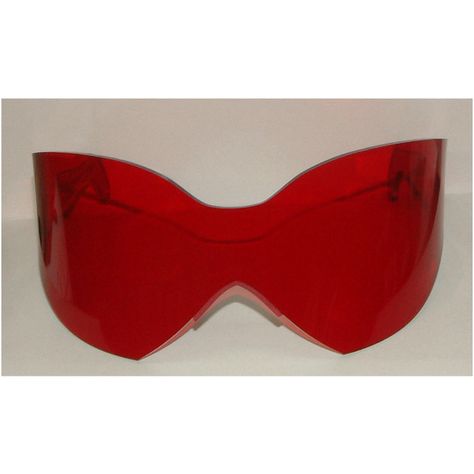 Huge Red Super Visor Cosplay Visor Glasses ($28) ❤ liked on Polyvore featuring accessories, eyewear, sunglasses, grey, hair accessories, red lens glasses, visor sunglasses, wrap around sunglasses, grey sunglasses and gray sunglasses Red Visor Glasses, Red Lens Sunglasses, Grey Hair Accessories, Wraparound Sunglasses, Visor Glasses, Gray Sunglasses, Diamond Authority, Futuristic Sunglasses, Glasses Sun