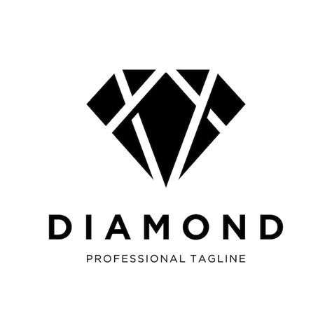 Diamond logo template | Premium Vector #Freepik #vector #background Diamond Visiting Card Design, Diamond Logo Design Ideas, Diamond Graphic Design, Black Diamond Logo, Diamond Logo Design, Free Business Logo, Gem Logo, Logo Diamond, Jewel Logo