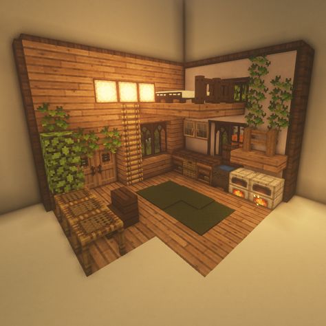 ˖⁺ ☁⋆ ୭ 🕊.⋆｡⋆༶⋆˙⊹ Minecraft House Interior Ideas, Houses Cottagecore, Minecraft House Interior, Interior Minecraft, Minecraft Welten, Minecraft Decoration, Rumah Minecraft Sederhana, Minecraft Interior, Minecraft Interior Design