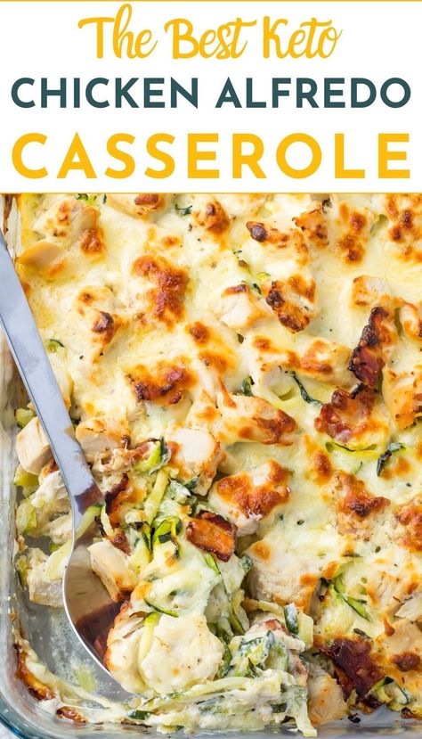 Keto Chicken Alfredo Casserole, Chicken Broccoli Alfredo Recipe, The Best Chicken Alfredo, Best Chicken Alfredo, Keto Chicken Alfredo, Cheesy Casserole Recipes, Homemade Chicken Alfredo, Alfredo Casserole, Chicken Alfredo Casserole