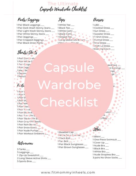 Year Round Capsule Wardrobe Checklist, Capsule Wardrobe Printable, Ultimate Capsule Wardrobe Checklist, Capsule Wardrobe Template, Wardrobe Checklist Woman, Build A New Wardrobe, What To Wear With Leggings, Mommy In Heels, Capsule Wardrobe Planner