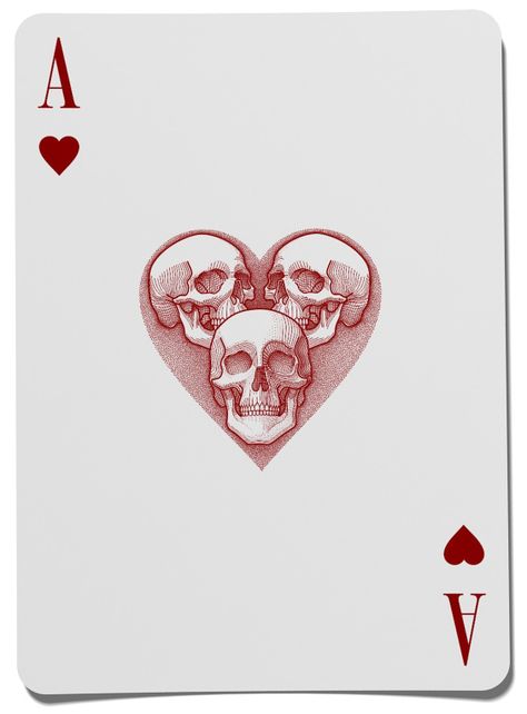 Art, Tattoos, Tattoo Designs, Playing Card, Red, White